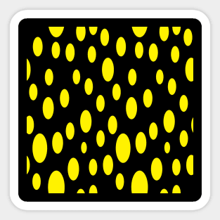 Trendy Black and Yellow polka dots design Sticker